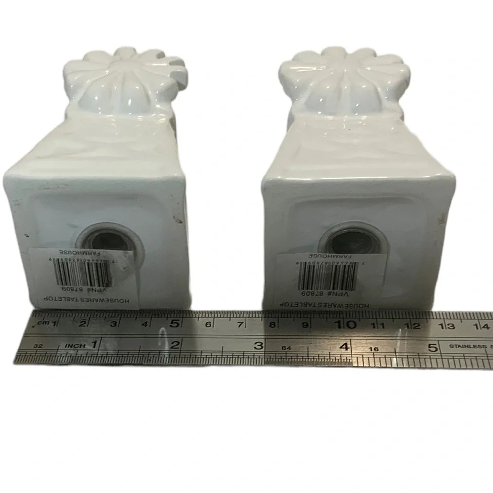 Farmhouse Windmill Salt and Pepper Shaker Set Ceramic Classic White